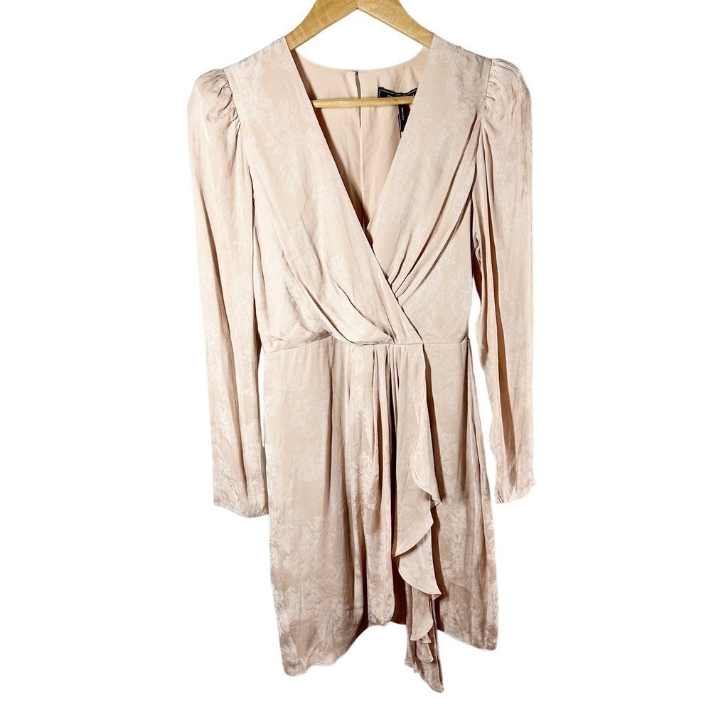 BCBGMAXAZRIA Faux Wrap Mini Floral Cocktail Party Dress Size US 2